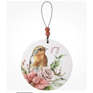 Bird "Joy" Christmas Holiday Ornament Gift Tag Primitives Country Farmhouse Wood